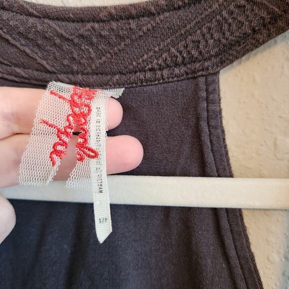 Free People Size Small Gray Textured Mesh Bodycon Mini Dress - Picture 7 of 13